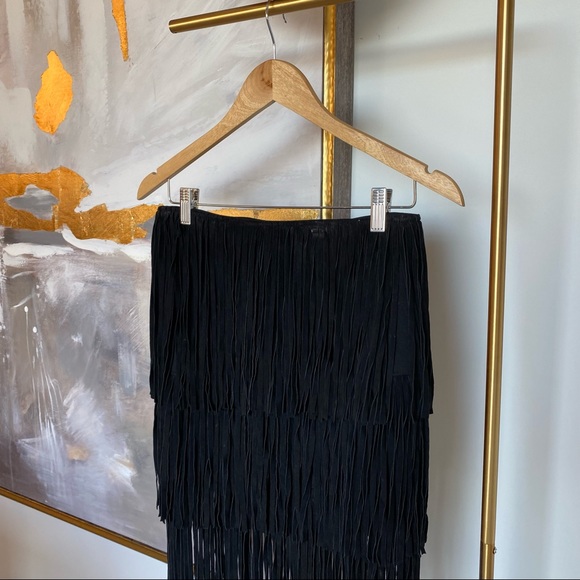 ⏱24 HR SALE⏱ LaMarque Suede Fringe Skirt - Picture 2 of 5